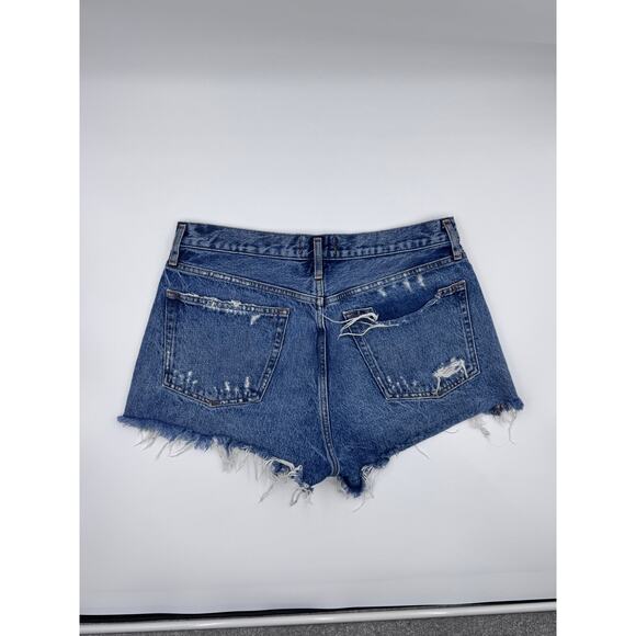 AGOLDE Womens Distressed Cutoff Denim Shorts - Picture 4 of 5